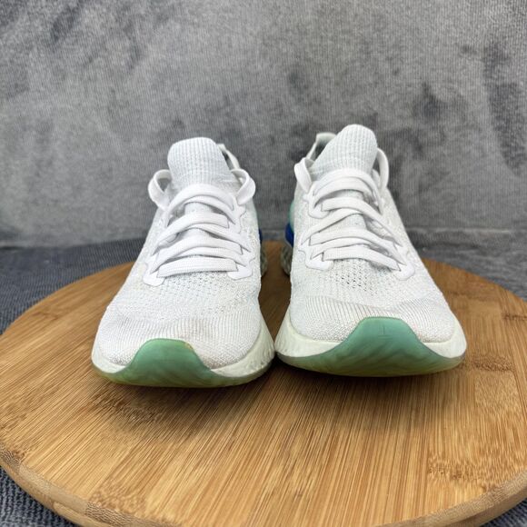 Nike Epic React Flyknit 2 Shoes Womens Size 6.5 White Teal Running BQ8927-105 - Picture 2 of 11